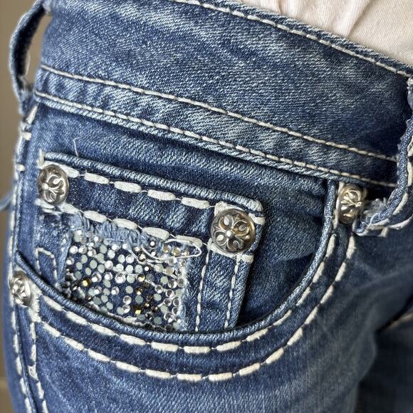 Miss Me Bling Pocket Bootcut Y2K Inspired Jeans Western Glam Cowgirl Denim sz 30 - Picture 11 of 16